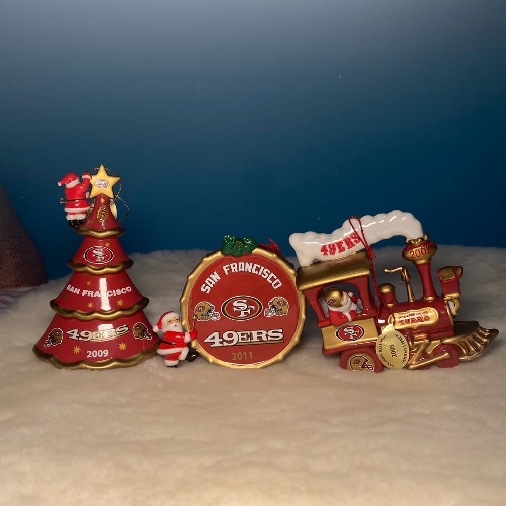 San Francisco 49ers Christmas Ornament lot of 3
